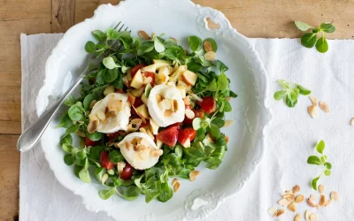 Gratinierte Ziegenkäsetaler auf Feldsalat